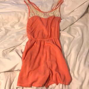 coral pink romper